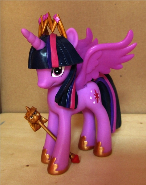 Size: 700x887 | Tagged: safe, artist:atelok, derpibooru import, twilight sparkle, twilight sparkle (alicorn), alicorn, pony, brushable, custom, female, irl, mare, new crown, photo, scepter, solo, toy, twilight scepter