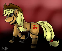 Size: 825x685 | Tagged: animatronic, applefreddy, applejack, creepy, derpibooru import, five nights at aj's, five nights at freddy's, robot, safe, solo