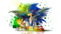 Size: 1024x576 | Tagged: safe, artist:mad--munchkin, derpibooru import, ponified, pony, miles "tails" prower, sonic the hedgehog, sonic the hedgehog (series), watermark