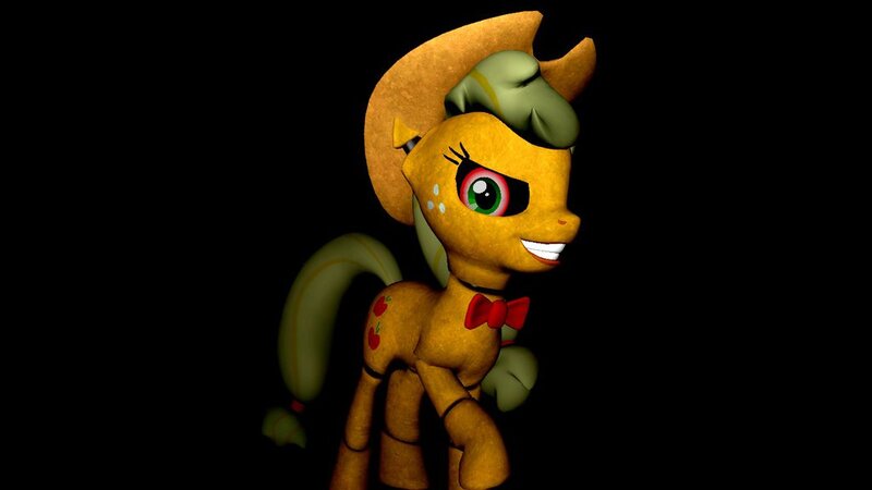 Size: 1024x576 | Tagged: animatronic, applefreddy, applejack, creepy, derpibooru import, five nights at aj's, five nights at freddy's, looking at you, robot, safe, solo