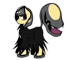 Size: 1189x1099 | Tagged: safe, artist:miikymod, derpibooru import, ponified, mawile, pony, clothes, crossover, mask, pokémon, robe, simple background, solo, transparent background