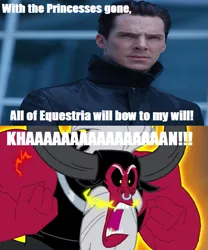 Size: 585x704 | Tagged: benedict cumberbatch, derpibooru import, everyone steals tirek's meme, exploitable meme, khaaaaaaan, khan, khan noonien singh, lord tirek, meme, safe, star trek, star trek into darkness, tirek vs everyone meme