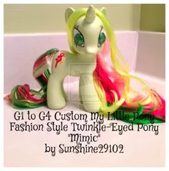 Size: 1024x1036 | Tagged: artist:sunshine29102, custom, derpibooru import, g1, g1 to g4, generation leap, irl, mimic (g1), photo, safe, solo, toy