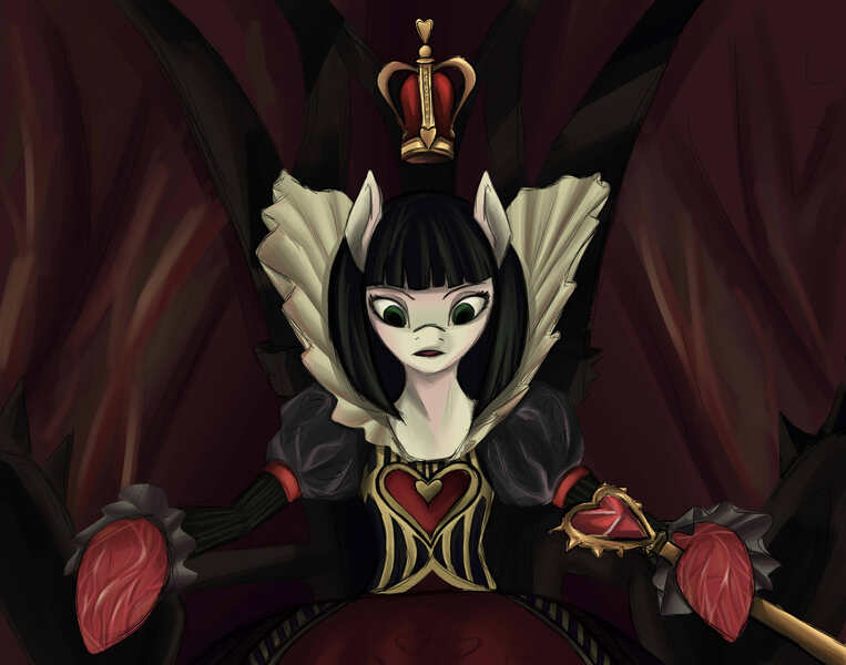 Size: 2812x2212 | Tagged: safe, artist:insanitylittlered, derpibooru import, ponified, pony, alice madness returns, american mcgee's alice, red queen, solo