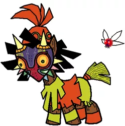 Size: 388x389 | Tagged: safe, artist:plantpony, derpibooru import, ponified, parasprite, pony, crossover, skull kid, solo, the legend of zelda, the legend of zelda: majora's mask