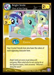 Size: 372x520 | Tagged: safe, derpibooru import, amethyst maresbury, bright smile, castle (crystal pony), elbow grease, ivory, ivory rook, minuette, paradise (crystal pony), twinkleshine, crystal pony, pony, card, ccg, crystal games, enterplay, merchandise, mlp trading card game