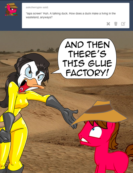 Size: 668x864 | Tagged: and then there's this asshole, artist:greyofpta, bird, derpibooru import, duck, inflatabelle, oc, oc:cherry pie, pony creator, safe, unofficial characters only