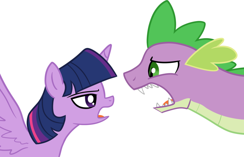 Size: 2975x1919 | Tagged: safe, artist:mishti14, derpibooru import, spike, twilight sparkle, twilight sparkle (alicorn), alicorn, pony, argument, female, looking at each other, mare, older