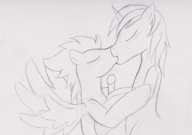 Size: 1349x953 | Tagged: adultery, artist:mytatsur, derpibooru import, gay, infidelity, kissing, male, misleading thumbnail, monochrome, request, safe, shining armor, shipping, sketch, soarin', soarin' armor, when you see it, wip