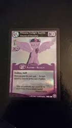 Size: 1094x1944 | Tagged: safe, derpibooru import, twilight sparkle, twilight sparkle (alicorn), alicorn, pony, card, ccg, crystal games, enterplay, female, irl, mare, merchandise, mlp trading card game, photo