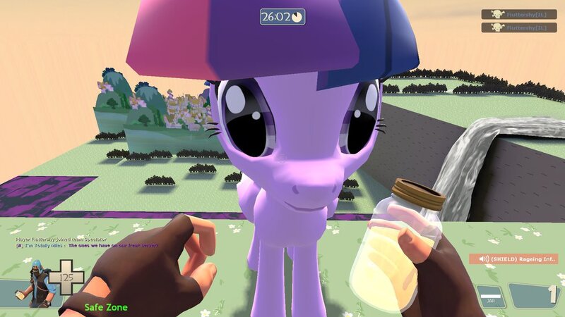 Size: 1024x576 | Tagged: safe, derpibooru import, twilight sparkle, twilight sparkle (alicorn), alicorn, pony, crossover, female, jar, jarate, mare, pee in container, sniper, team fortress 2, urine