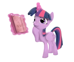 Size: 2070x1743 | Tagged: safe, artist:flare-chaser, derpibooru import, twilight sparkle, twilight sparkle (alicorn), alicorn, pony, 3d, book, magic, source filmmaker, thinking, wings