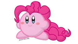 Size: 1600x900 | Tagged: artist:christiancerda, crossover, derpibooru import, kirby, kirby (character), kirbyfied, kirby pie, pinkie pie, safe, simple background, smiling, solo, species swap, transparent background, vector