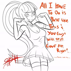 Size: 680x680 | Tagged: safe, artist:xxxsketchbookxxx, derpibooru import, sonata dusk, equestria girls, rainbow rocks, breasts, cleavage, clothes, dress, female, me!me!me!, outline, sketch, wip