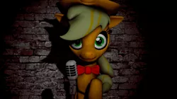 Size: 968x543 | Tagged: 3d, applefreddy, applejack, creepy, derpibooru import, five nights at aj's, five nights at freddy's, gmod, looking at you, safe, sharp teeth, solo, source filmmaker, teeth