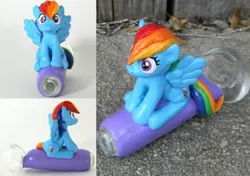 Size: 1280x899 | Tagged: 20% cooler, 420, artist:dematteo art, blaze it, craft, derpibooru import, drugs, irl, photo, pipe, rainbow dash, safe