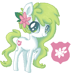 Size: 230x238 | Tagged: safe, artist:ne-chi, artist:neko951, derpibooru import, oc, oc:gracidea, ponified, unofficial characters only, pony, shaymin, animated, cute, flower, flower in hair, pokémon, solo