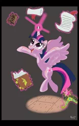 Size: 800x1280 | Tagged: safe, artist:theroyalprincesses, derpibooru import, twilight sparkle, twilight sparkle (alicorn), alicorn, pony, book, female, magic, mare, solo