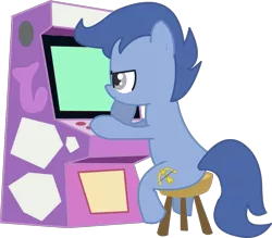 Size: 1139x1000 | Tagged: arcade game, archer (character), artist:twitchy-tremor, derpibooru import, hearts and hooves day, hearts and hooves day (episode), safe, scootablue