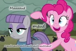 Size: 1070x720 | Tagged: caption, derpibooru import, edit, edited screencap, insane pony thread, maud pie, maud pie (episode), pinkie pie, safe, screencap, text