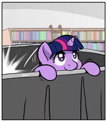 Size: 788x894 | Tagged: adorkable, artist:muffinshire, comic:twilight's first day, cute, derpibooru import, dork, female, filly, muffinshire is trying to murder us, nerdgasm, safe, single panel, smiling, twiabetes, twilight sparkle, younger