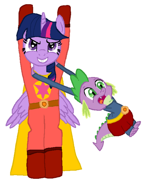 Size: 520x653 | Tagged: safe, artist:kerrykoopa26, derpibooru import, spike, twilight sparkle, twilight sparkle (alicorn), alicorn, pony, female, mare, simple background, transparent background, word girl