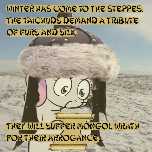 Size: 500x499 | Tagged: derpibooru import, exploitable meme, meme, mongol, obligatory pony, safe, sweetie khan, sweetie's note meme