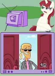 Size: 564x773 | Tagged: safe, derpibooru import, oc, oc:fausticorn, unofficial characters only, alicorn, barely pony related, exploitable meme, foster's home for imaginary friends, lauren faust, meme, needs more jpeg, obligatory pony, tv meme, wat