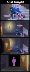 Size: 429x1024 | Tagged: safe, artist:evil-dec0y, derpibooru import, princess luna, twilight sparkle, twilight sparkle (alicorn), alicorn, pony, female, five nights at freddy's, five nights at freddy's 2, mare, not sure if edited, purple man (fnaf)