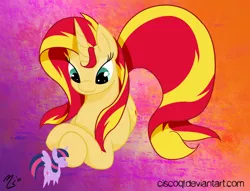 Size: 1024x784 | Tagged: safe, artist:ciscoql, derpibooru import, sunset shimmer, twilight sparkle, twilight sparkle (alicorn), alicorn, pony, unicorn, pointy ponies