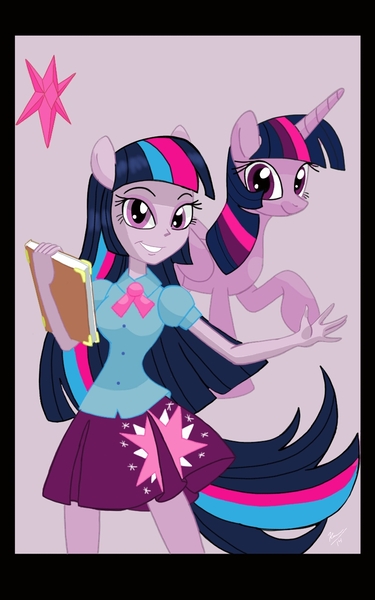 Size: 800x1280 | Tagged: safe, artist:theroyalprincesses, derpibooru import, twilight sparkle, twilight sparkle (alicorn), alicorn, pony, equestria girls, human ponidox, ponied up, self ponidox