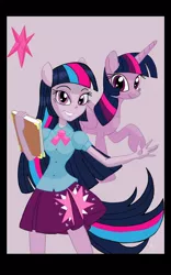 Size: 800x1280 | Tagged: safe, artist:theroyalprincesses, derpibooru import, twilight sparkle, twilight sparkle (alicorn), alicorn, pony, equestria girls, human ponidox, ponied up, self ponidox