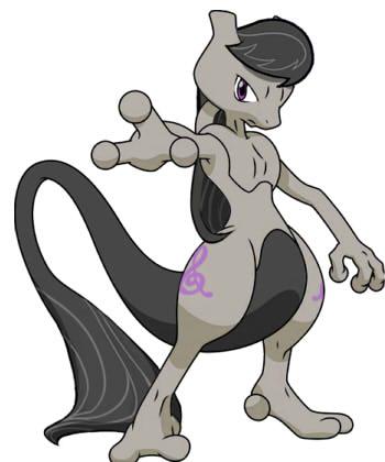 Size: 350x420 | Tagged: artist:ayahana, derpibooru import, mewtavia meltwo, mewtwo, octavia melody, pokefied, pokémon, safe, simple background, solo, species swap, white background