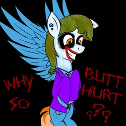 Size: 5000x5000 | Tagged: absurd resolution, artist:quinlinn, butthurt, derpibooru import, oc, parody, safe, solo, the dark knight, the joker, unofficial characters only, why so serious?