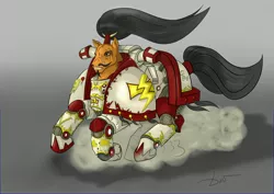 Size: 4092x2893 | Tagged: safe, artist:dru-4an, derpibooru import, ponified, pony, armor, horus heresy, jaghatai khan, power armor, primarch, scar, space marine, warhammer (game), warhammer 30k, warhammer 40k, white scars