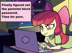 Size: 603x444 | Tagged: suggestive, derpibooru import, apple bloom, equestria girls, spoiler:comic, apple bloom's blog, exploitable meme, hilarity ensues, imminent grounding, inverted mouth, meme