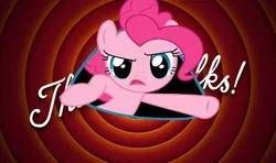 Size: 1920x1136 | Tagged: derpibooru import, edit, fourth wall, looney tunes, pinkie pie, safe, that's all folks