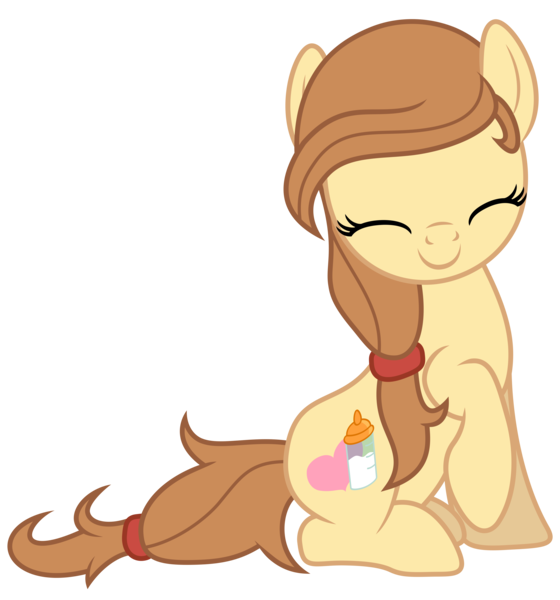 Size: 5000x5357 | Tagged: absurd resolution, artist:dashiesparkle, button's adventures, cute, derpibooru import, eyes closed, oc, oc:cream heart, raised hoof, safe, simple background, sitting, smiling, solo, .svg available, transparent background, unofficial characters only, vector