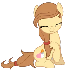 Size: 5000x5357 | Tagged: absurd resolution, artist:dashiesparkle, button's adventures, cute, derpibooru import, eyes closed, oc, oc:cream heart, raised hoof, safe, simple background, sitting, smiling, solo, .svg available, transparent background, unofficial characters only, vector