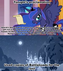 Size: 1021x1149 | Tagged: battletoads, derpibooru import, luna's proclamation, meme, princess luna, pure unfiltered evil, safe