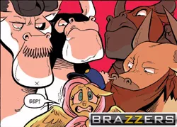 Size: 776x556 | Tagged: angus mcsteer, brazzers, buffalo bull, derpibooru import, doc holstein, edit, fluttershy, idw, jersey shore (character), spoiler:comic, spoiler:comic26, suggestive