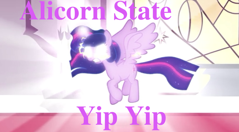 Size: 1273x706 | Tagged: safe, derpibooru import, screencap, twilight sparkle, twilight sparkle (alicorn), alicorn, pony, twilight's kingdom, avatar state, avatar the last airbender, ember island players, ethereal mane, female, glowing eyes, magic overload, mare, solo, super saiyan princess, the ember island players