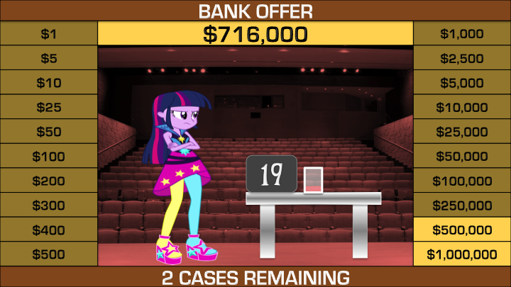 Size: 720x405 | Tagged: safe, artist:masem, derpibooru import, twilight sparkle, twilight sparkle (alicorn), alicorn, equestria girls, rainbow rocks, deal or no deal, game show