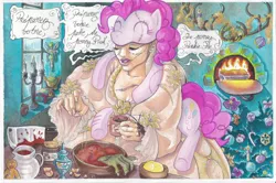 Size: 2048x1356 | Tagged: artist:wonderglad, derpibooru import, peau d'âne, pinkie pie, semi-grimdark, strange