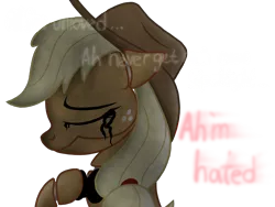 Size: 2048x1536 | Tagged: animatronic, applefreddy, applejack, artist:birdivizer, crying, depressed, derpibooru import, five nights at aj's, five nights at freddy's, oil, robot, sad, semi-grimdark, show accurate, solo, unloved