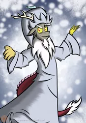 Size: 1400x2000 | Tagged: anthro, artist:xain-russell, art pack:wizards in winter, clothes, cosplay, costume, derpibooru import, discord, safe, santa claus is comin' to town, snow, snowfall, solo, winter warlock