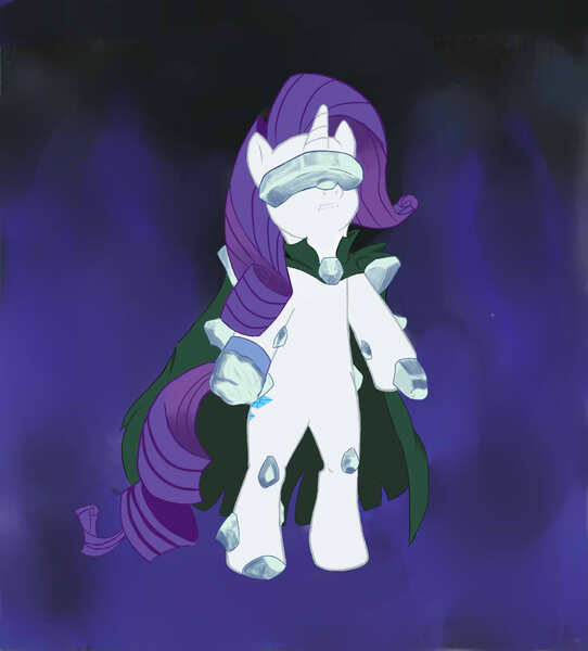 Size: 1356x1500 | Tagged: safe, artist:melynxe, derpibooru import, rarity, pony, bipedal, cloak, clothes, crossover, solo, yu-gi-oh!