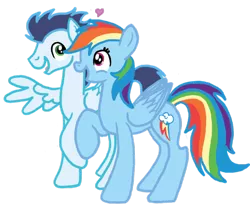 Size: 900x745 | Tagged: safe, artist:inkrose98, derpibooru import, rainbow dash, soarin', female, heart, male, shipping, soarindash, straight