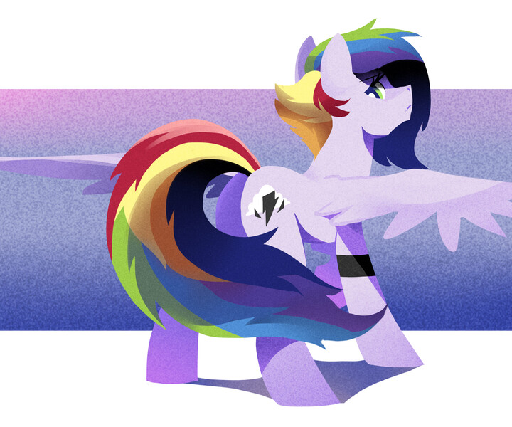 Size: 3000x2500 | Tagged: artist:kianamai, derpibooru import, next generation, oc, oc:cloud rocker, offspring, parent:rainbow dash, parent:soarin', parents:soarindash, safe, solo, unofficial characters only