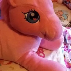 Size: 1252x1252 | Tagged: derpibooru import, g3, hasbro, irl, photo, pinkie pie, pinkie pie (g3), plushie, safe